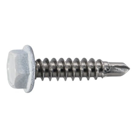 Midwest Fastener Self-Drilling Screw, #8 x 3/4 in, Painted Stainless Steel Flange Hex Head External Hex Drive, 15 PK 39582